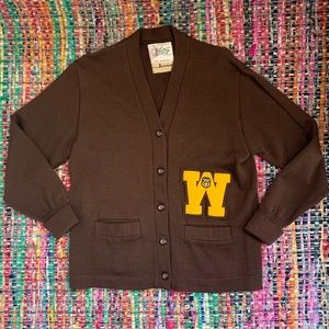 Vintage 100% Wool Letterman Cardigan